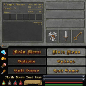 A sprite sheet for the game menu and UI elements